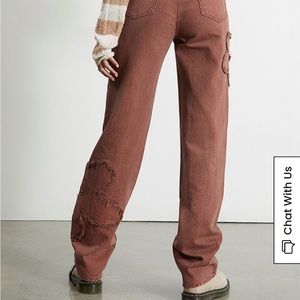 PACSUN - Dark Clay Floral Embroidered 90’s Boyfriend Jeans